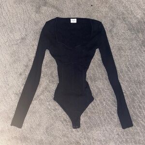 Abercrombie And Fitch  Black Knitted Long Sleeve Body Suit.